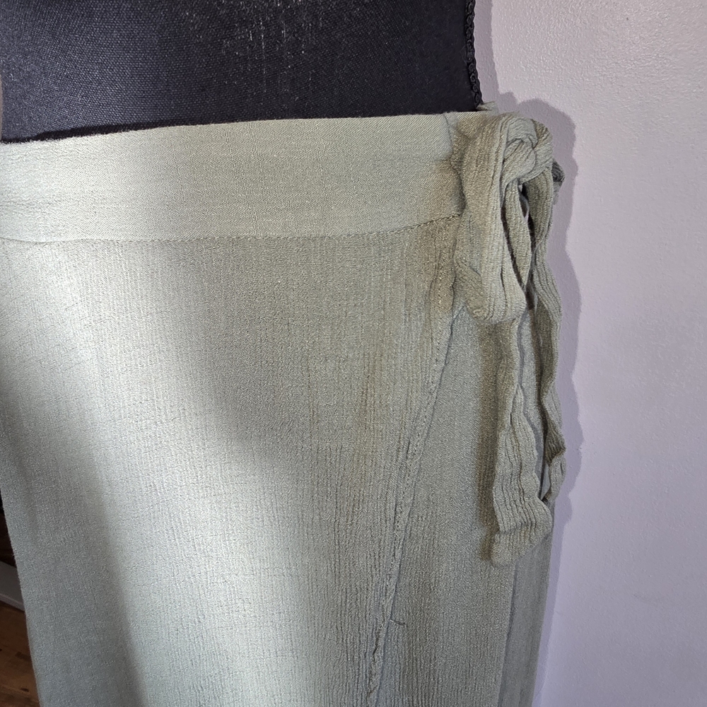 Olive Green Wrap Skirt - Picture 5 of 7